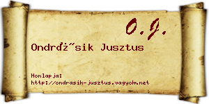 Ondrásik Jusztus névjegykártya
